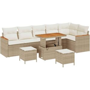 Garden Sofa Set with Cushion 9 pcs Beige Poly rattan Vidaxl Garden Sofa Set with Cushion 9 pcs Beige Poly rattan Vidaxl