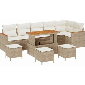 Garden Sofa Set with Cushion with Storage Beige Poly rattan vidaXL Garden Sofa Set with Cushion with Storage Beige Poly rattan vidaXL