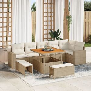 Vidaxl - Garden Sofa Set Manual 9 pcs Beige and cream 100 x 100 x 71 cm Vidaxl - Garden Sofa Set Manual 9 pcs Beige and cream 100 x 100 x 71 cm