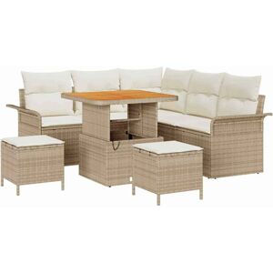 Vidaxl - Garden Sofa Set with Cushion 8 pcs Beige, Cream 80 x 80 x 71 cm Vidaxl - Garden Sofa Set with Cushion 8 pcs Beige, Cream 80 x 80 x 71 cm