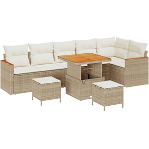 Garden Sofa Set with Cushion 9 pcs Beige Poly rattan Vidaxl Garden Sofa Set with Cushion 9 pcs Beige Poly rattan Vidaxl