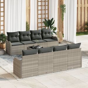 Vidaxl - Garden Sofa Set 9 pcs Light grey 55 x 55 x 37 cm Poly rattan Vidaxl - Garden Sofa Set 9 pcs Light grey 55 x 55 x 37 cm Poly rattan