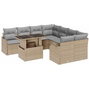 Vidaxl - Garden Sofa Set Manual 9 pcs Beige 100 x 55 x 73 cm Poly rattan Vidaxl - Garden Sofa Set Manual 9 pcs Beige 100 x 55 x 73 cm Poly rattan