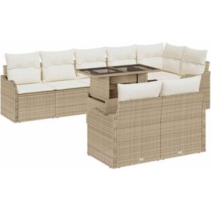 Garden Sofa Set with Cushion Manual 9 pcs Beige Poly Rattan vidaXL Garden Sofa Set with Cushion Manual 9 pcs Beige Poly Rattan vidaXL