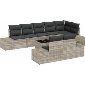 Vidaxl - Garden Sofa Set 9 pcs Light grey 319 x 154 x 85 cm Poly rattan Vidaxl - Garden Sofa Set 9 pcs Light grey 319 x 154 x 85 cm Poly rattan