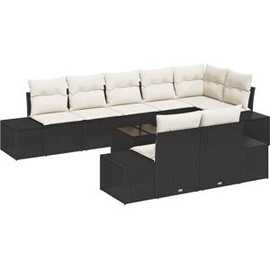 Vidaxl - Garden Sofa Set 9 pcs Black and cream 319 x 154 x 85 cm Vidaxl - Garden Sofa Set 9 pcs Black and cream 319 x 154 x 85 cm