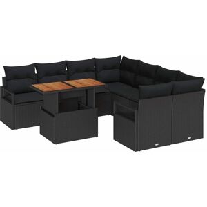 Vidaxl - Garden Dining Set Manual 9 pcs Black, Brown 100 x 55 x 73 cm Vidaxl - Garden Dining Set Manual 9 pcs Black, Brown 100 x 55 x 73 cm