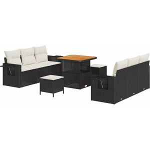 Vidaxl - Garden Sofa Set Manual 9 pcs Black and cream 80 x 80 x 71 cm Vidaxl - Garden Sofa Set Manual 9 pcs Black and cream 80 x 80 x 71 cm