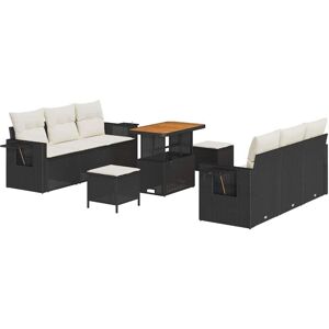 Vidaxl - Garden Sofa Set Height-Adjustable 9 pcs Black Poly Rattan Vidaxl - Garden Sofa Set Height-Adjustable 9 pcs Black Poly Rattan