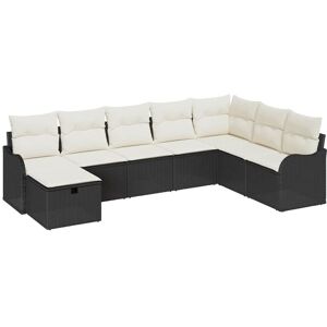 Garden Sofa Set with Cushion 8 pcs Black Poly rattan vidaXL Garden Sofa Set with Cushion 8 pcs Black Poly rattan vidaXL