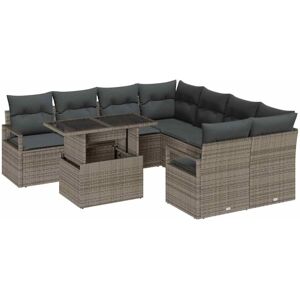 Vidaxl - Garden Sofa Set with Cushion Manual 9 pcs Grey 100 x 55 x 73 cm Vidaxl - Garden Sofa Set with Cushion Manual 9 pcs Grey 100 x 55 x 73 cm