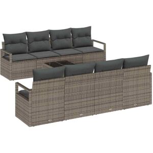 Vidaxl - Garden Sofa Set with Cushion Manual 9 pcs Grey 55 x 55 x 37 cm Vidaxl - Garden Sofa Set with Cushion Manual 9 pcs Grey 55 x 55 x 37 cm