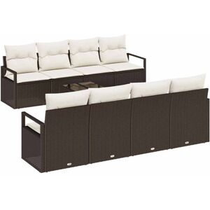 Garden Sofa Set with Cushion 9 pcs Brown and Cream Poly Rattan vidaXL Garden Sofa Set with Cushion 9 pcs Brown and Cream Poly Rattan vidaXL