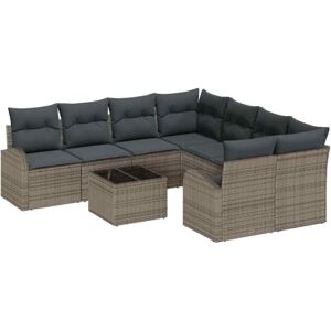 Garden Sofa Set with Cushion Manual 9 pcs Grey 55 x 55 x 37 cm Vidaxl Garden Sofa Set with Cushion Manual 9 pcs Grey 55 x 55 x 37 cm Vidaxl
