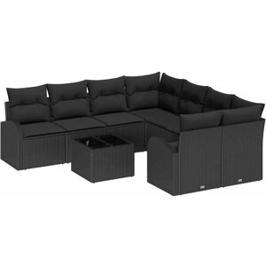 Vidaxl - Garden Sofa Set with Cushion Manual 9 pcs Black 55 x 55 x 37 cm Vidaxl - Garden Sofa Set with Cushion Manual 9 pcs Black 55 x 55 x 37 cm