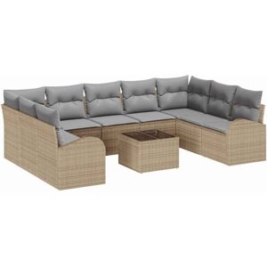 Garden Sofa Set 10 pcs Beige, light grey Poly rattan Vidaxl Garden Sofa Set 10 pcs Beige, light grey Poly rattan Vidaxl