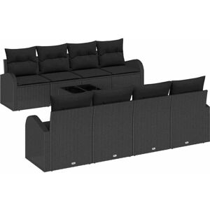 Vidaxl - Garden Sofa Set with Cushion Manual 9 pcs Black 55 x 55 x 37 cm Vidaxl - Garden Sofa Set with Cushion Manual 9 pcs Black 55 x 55 x 37 cm