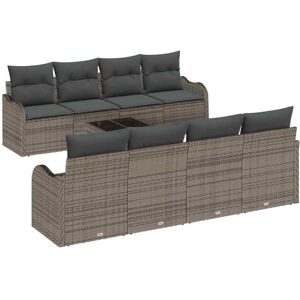 Garden Sofa Set with Cushion Manual 9 pcs Grey 55 x 55 x 37 cm Vidaxl Garden Sofa Set with Cushion Manual 9 pcs Grey 55 x 55 x 37 cm Vidaxl
