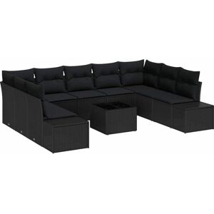 Garden Sofa Set with Cushion 10 pcs Black Poly rattan Vidaxl Garden Sofa Set with Cushion 10 pcs Black Poly rattan Vidaxl