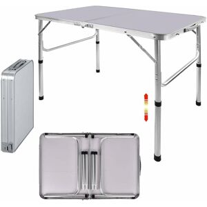 BRIEFNESS 90CM Portable Aluminum Folding Table Party Garden bbq Camping Table, 2 Gear Adjustable Height Lightweight Aluminum Foldable Table for Outdoor Picnic BRIEFNESS 90CM Portable Aluminum Folding Table Party Garden bbq Camping Table, 2 Gear Adjustable Height Lightweight Aluminum Foldable Table for Outdoor Picnic