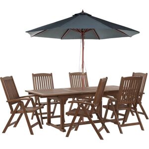 Beliani Garden Dining Set Dark Acacia Wood - Rustic Style Beliani Garden Dining Set Dark Acacia Wood - Rustic Style