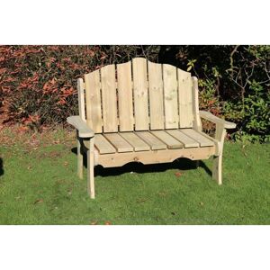 Churnet Valley - Alton Manor Wooden Bench Garden Seat - L70 x W150 x H100 cm - Partially Assembled Churnet Valley - Alton Manor Wooden Bench Garden Seat - L70 x W150 x H100 cm - Partially Assembled