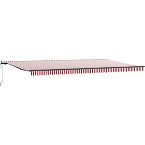 Vidaxl - Retractable Awning Red and white 600 x 300 cm Fabric Vidaxl - Retractable Awning Red and white 600 x 300 cm Fabric