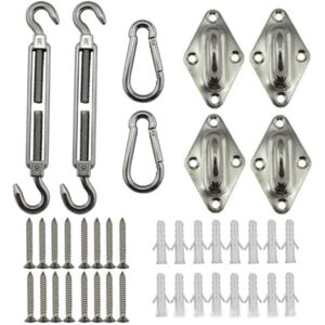 SJQKA Awning Accessory Kit, Heavy Duty Stainless Steel Shade Sail Hardware Kit, Fits Garden Triangles, Squares, Rectangulars, Shade Sail Fixing Accessories SJQKA Awning Accessory Kit, Heavy Duty Stainless Steel Shade Sail Hardware Kit, Fits Garden Triangles, Squares, Rectangulars, Shade Sail Fixing Accessories