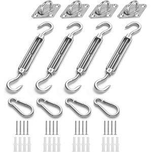 AIPERQ Awning Fixing Kit Heavy Duty Stainless Steel Shade Sail Garden Accessory Set Rectangular Triangle Square Shade Sail AIPERQ Awning Fixing Kit Heavy Duty Stainless Steel Shade Sail Garden Accessory Set Rectangular Triangle Square Shade Sail