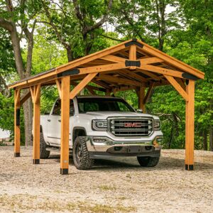 Backyard Discovery - Norwood Cedar Wood Patio Gazebo/Carport 6.1M x 3.7m (20ft x 12ft) Backyard Discovery - Norwood Cedar Wood Patio Gazebo/Carport 6.1M x 3.7m (20ft x 12ft)