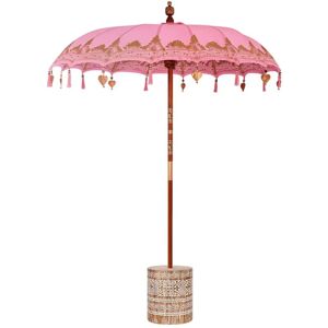 Balinese Parasol 260 Pink 180-190 cm Cotton and solid wood vidaXL Balinese Parasol 260 Pink 180-190 cm Cotton and solid wood vidaXL