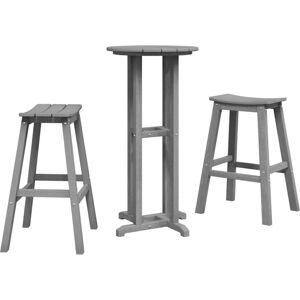 Garden Bar Set 3 pcs Light grey hdpe Vidaxl Garden Bar Set 3 pcs Light grey hdpe Vidaxl