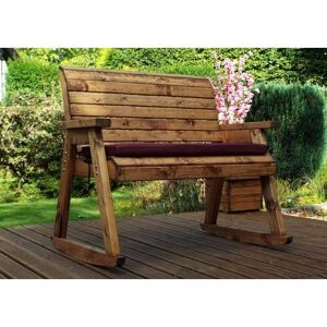 Charles Taylor - Bench Rocker with Cushions - W120 x D77 x H102 - Fully Assembled - Burgundy Charles Taylor - Bench Rocker with Cushions - W120 x D77 x H102 - Fully Assembled - Burgundy