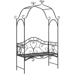 Vidaxl - Garden Bench with Cushion Black 104 x 54 x 93cm Steel Vidaxl - Garden Bench with Cushion Black 104 x 54 x 93cm Steel