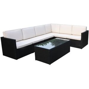 Berlin Corner Lounging Set - Synthetic Rattan - H43 x W110 x L55 cm - Black Berlin Corner Lounging Set - Synthetic Rattan - H43 x W110 x L55 cm - Black