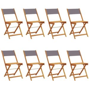 Vidaxl - Folding Garden Chairs 8 pcs Anthracite Fabric and Solid Wood Vidaxl - Folding Garden Chairs 8 pcs Anthracite Fabric and Solid Wood