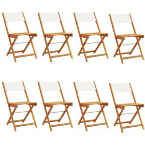Vidaxl - Folding Garden Chairs 8 pcs Cream White Fabric and Solid Wood Vidaxl - Folding Garden Chairs 8 pcs Cream White Fabric and Solid Wood