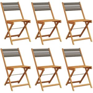 Folding Garden Chairs 6 pcs Grey Solid Wood Acacia vidaXL Folding Garden Chairs 6 pcs Grey Solid Wood Acacia vidaXL