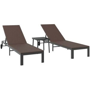 Sunbed with Cushion 2 pcs Brown 40 x 39 x 40.5cm Poly Rattan Vidaxl Sunbed with Cushion 2 pcs Brown 40 x 39 x 40.5cm Poly Rattan Vidaxl