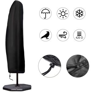 IKODM Black parasol cover, cantilever parasol cover, parasol cover with telescopic pole, 280x30/80/45 cm IKODM Black parasol cover, cantilever parasol cover, parasol cover with telescopic pole, 280x30/80/45 cm