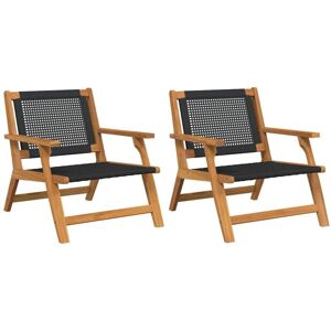Vidaxl - Garden Furniture 2 pcs Black 67 x 78 x 73cm Solid Acacia wood Vidaxl - Garden Furniture 2 pcs Black 67 x 78 x 73cm Solid Acacia wood