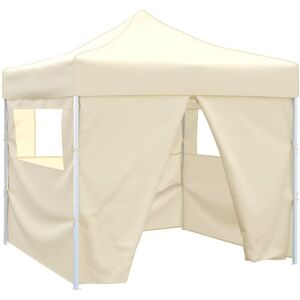 vidaXL Foldable Tent 3x3m with 4 Walls Cream Outdoor Marquee Gazebo Pavilion - Tent vidaXL Foldable Tent 3x3m with 4 Walls Cream Outdoor Marquee Gazebo Pavilion - Tent