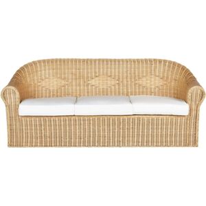 Beliani Garden Sofa Natural Boho Rattan 3-Seater Beliani Garden Sofa Natural Boho Rattan 3-Seater