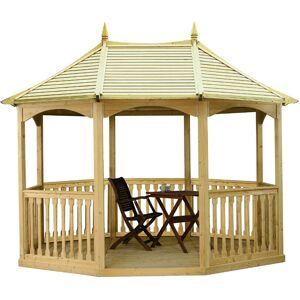 Brompton Large Pavilion Gazebo - Pressure Treated Timber - L370 x W270 x H310 cm Brompton Large Pavilion Gazebo - Pressure Treated Timber - L370 x W270 x H310 cm