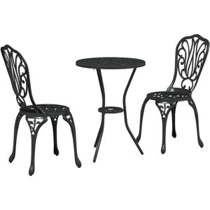 Garden Bistro Set 3 pcs Black Aluminium Vidaxl Garden Bistro Set 3 pcs Black Aluminium Vidaxl