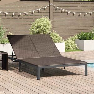 Vidaxl Brown Rattan 2-Person Lounge Chair with Cushions & Wheels Vidaxl Brown Rattan 2-Person Lounge Chair with Cushions & Wheels