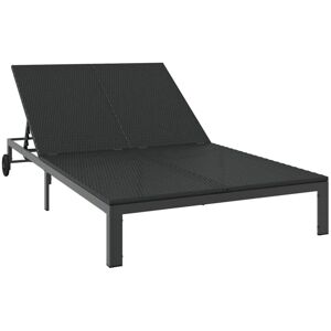 Poliratán Vidaxl Black Sun Lounger - Sun Lounger Poliratán Vidaxl Black Sun Lounger - Sun Lounger