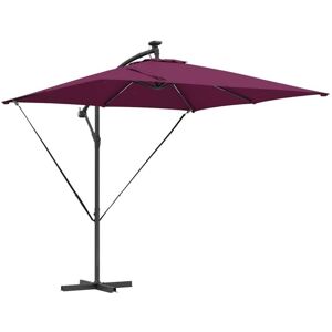vidaXl Steel Red Outdoor Chair & Umbrella - Outdoor Furniture vidaXl Steel Red Outdoor Chair & Umbrella - Outdoor Furniture