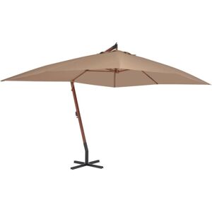 vidaXL Parasol with Wooden Post 400x300cm Gray Taupe vidaXL Parasol with Wooden Post 400x300cm Gray Taupe