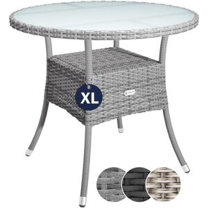 Coffee Table Frosted Safety Glass Plate Rattan Garden Table 60/80cm Grau xl (de) - Casaria Coffee Table Frosted Safety Glass Plate Rattan Garden Table 60/80cm Grau xl (de) - Casaria